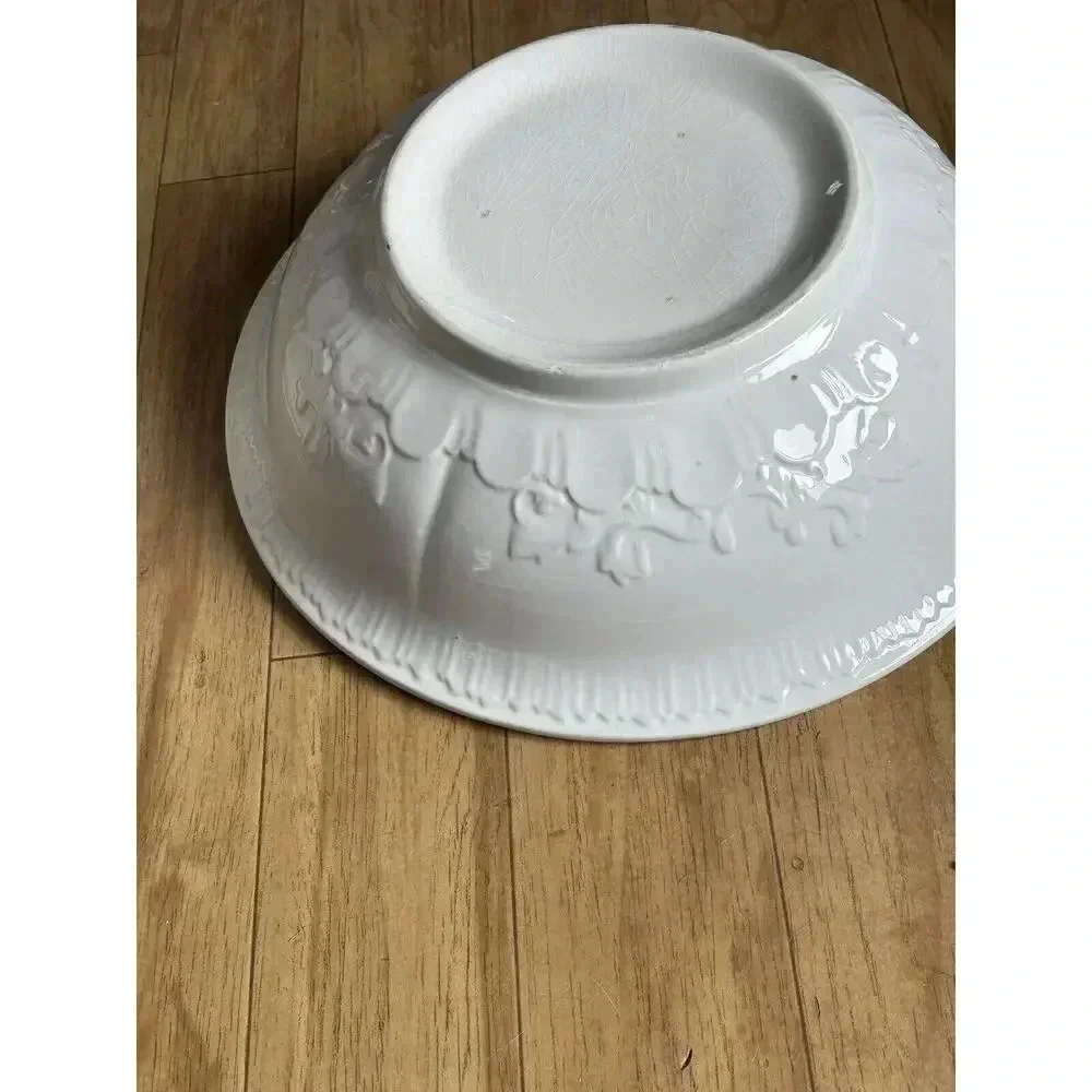 Antique Brown Transfer Ironstone Wash Bowl And Pitcher Morning Glory Pattern